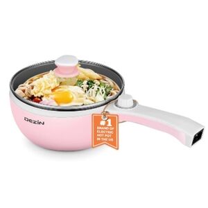 Dezin Hot Pot Electric Upgraded, Non-Stick Sauté Pan - Pink